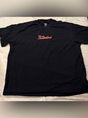 Nike Black Short Sleeve Tee with Red Basketball Script